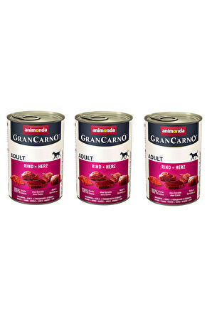 Animonda Gran Carno Sığır ve Yürekli Köpek Konserve 400 Gr. X 3 Adet