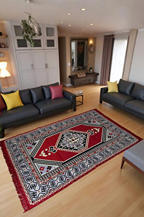 Şark Köşesi Kilim Halı Balkon ve Salon İçin Dekoratif Yıkanabilir Oturma Oda Halısı