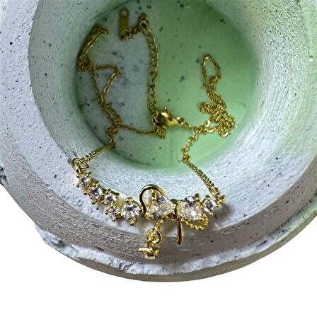 Uretti - Melik 9215 1687 Fiyonk Model Taşlı Zarif Kolye