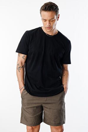 Erkek T-shirt %100 Pamuk Regular Fit Standart Kesim Bisiklet Yaka Basic Tişört BASIC-T-SHIRT1