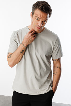 Erkek T-shirt %100 Pamuk Regular Fit Standart Kesim Bisiklet Yaka Basic Tişört BASIC-t-shirt1