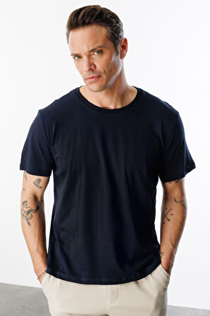 Erkek T-shirt %100 Pamuk Regular Fit Standart Kesim Bisiklet Yaka Basic Tişört BASIC-T-SHIRT1