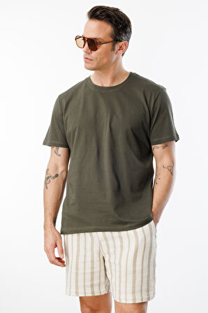 Erkek T-shirt %100 Pamuk Regular Fit Standart Kesim Bisiklet Yaka Basic Tişört BASIC-T-SHIRT1