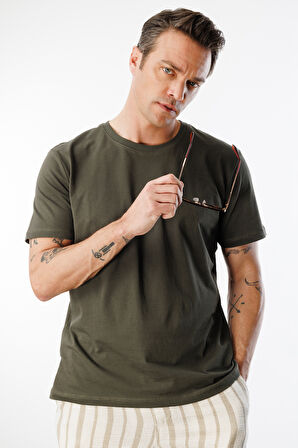 Erkek T-shirt %100 Pamuk Regular Fit Standart Kesim Bisiklet Yaka Basic Tişört BASIC-T-SHIRT1