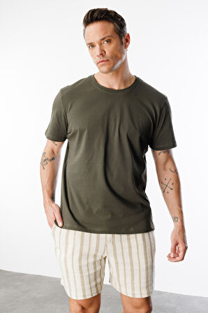 Erkek T-shirt %100 Pamuk Regular Fit Standart Kesim Bisiklet Yaka Basic Tişört BASIC-T-SHIRT1