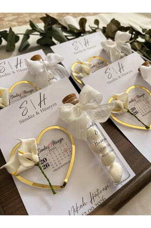 Magnet ve Nikah Şekeri Hediyelik 5 Adet Nikah, Kına, Söz, Nişan Hediyelik
