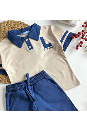 La'ciel Paris Polo Yaka Tshirt ve Şortlu Erkek Çocuk Takım (2-7 Yaş)