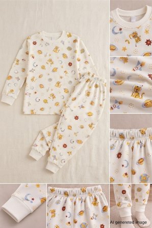 Erkek Çocuk Yeni Sezon Pamuklu Desenli Pijama Takım TKM1022