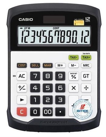 Casio Wd-320Mt 12 Hane Suya-Toza Dayanıklı Masa Üstü Hesap Makinesi