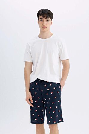 DeFacto Regular Fit Desenli Cepli Şort Pijama Altı B7449AX24SMNV135