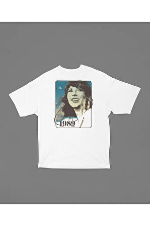 1989 Taylor Swift Baskılı Unisex Tişört, Oversize Şarkıcı Tişört