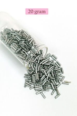 Uzun Boru Kesme Boncuk Çap 2mm Uzunluk 10 mm - 4 Renk - Toplam 80 Gram - BNC430