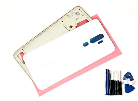 Tkgz Oppo A9 2020 ORJ Kasa Arka Pil Batarya  + TAMİR SETİ - BEYAZ