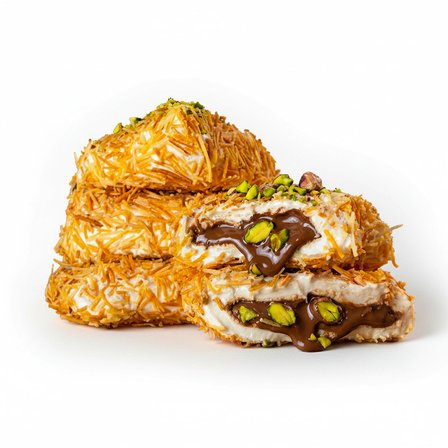 Premium Kadayıf Kaplamalı Çikolata Dolgulu Antep Fıstıklı Lokum 450gr