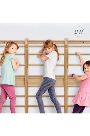 DizyWood Ahşap İsveç Duvarı – Tırmanma Merdiveni ve Egzersiz Barı