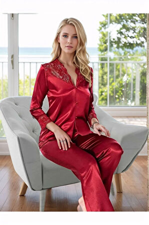 Kadın Saten Pudra Gecelik & Sabahlık&Pijama Üst& Pijama Alt & Büstiyer & Şort 6'lı Çeyiz Seti