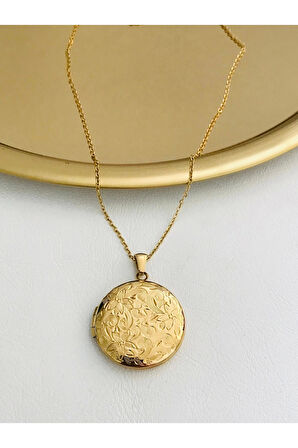 Çelik Kararmaz Fotoğraflık Açılır Kapaklı Madalyon Kolye 2,5 cm