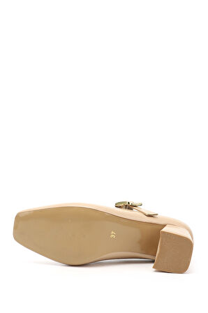 Ten Rugan Küt Burun Kare Ökçe Mary Jane Ayakkabı