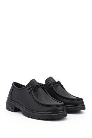 Siyah Bağcıklı Hakiki Deri Comfort Ayakkabı