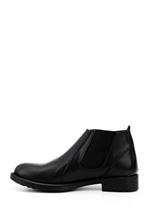 Siyah Fermuarlı Hakiki Deri Chelsea Bot