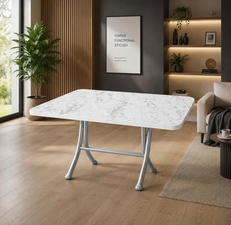 60x90 cm Ahşap Katlanır Masa Metal Ayaklı Portatif Çok Amaçlı Balkon, Bahçe ve Mutfak Masası