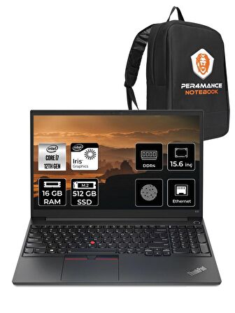 LENOVO E15 i7-1255U 16GB 512SSD 15.6" FHD FDOS 21E6006YTX & PER4 ÇANTA