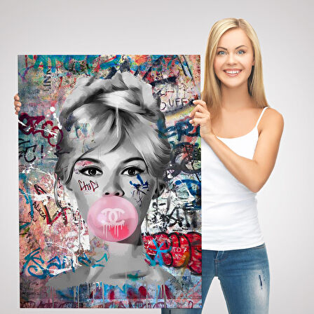 Brigitte Bardot Graffiti Pop Art Duvar Tablosu-6469
