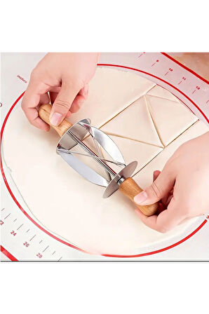 üçgen hamur kesme aparatı döner kruvasan ve elmalı kurabiye hamuru kesme aleti pasta börek kesme