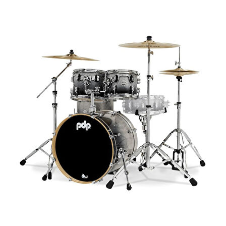 PDP Drums Concept Series 20\" 4 Parça Akustik Davul Seti (Silver to Black Fade)