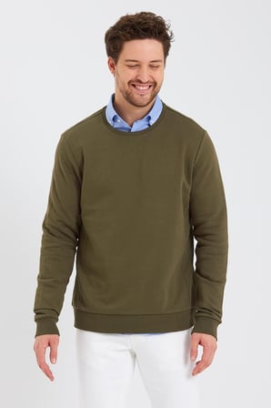 Erkek Bisiklet Yaka Uzun Kol Kışlık Siyah Sweatshirt