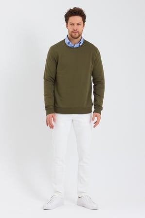 Erkek Bisiklet Yaka Uzun Kol Kışlık Siyah Sweatshirt