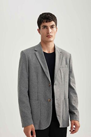 DeFacto Regular Fit Ceket Yaka Astarlı Düğmeli Cepli Blazer Ceket B0069AX23AUAR198