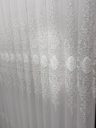 NİVEMESHOME BELYA APLİK4 1/3 PİLELİ BAMBU TÜL PERDE