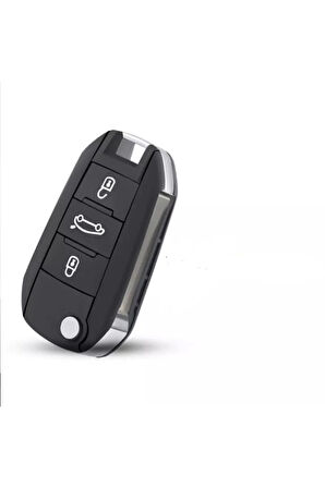 Peugeot 4008 Sustalı Parlak Anahtar Kılıfı Gümüş Renk