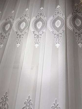 NİVEMESHOME SERAP GÜMÜŞ 1/2,5 PİLELİ BAMBU TÜL PERDE