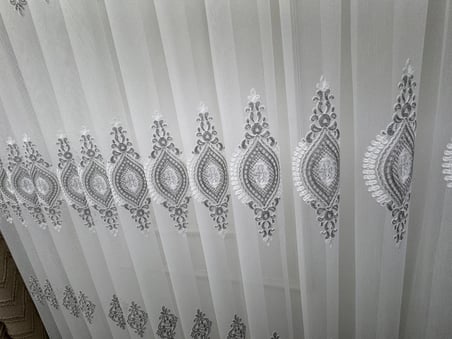 NİVEMESHOME SERAP GÜMÜŞ 1/2,5 PİLELİ BAMBU TÜL PERDE