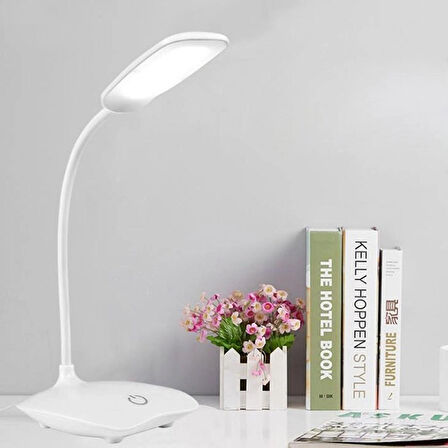Şarjlı Masa Lambası Dokunmatik Düğmeli 3 Mod 18 Led Beyaz Masa Lambası
