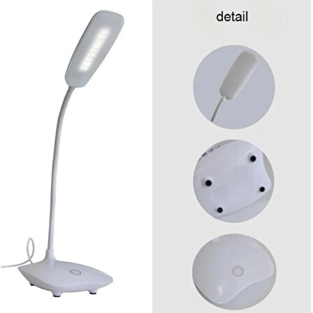 Şarjlı Masa Lambası Dokunmatik Düğmeli 3 Mod 18 Led Beyaz Masa Lambası
