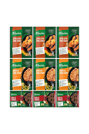 Knorr Harç Paketi Pane Harcı 90g / Köfte Harcı 82g / Çıtır Pane Harcı 90g 9 lu Set