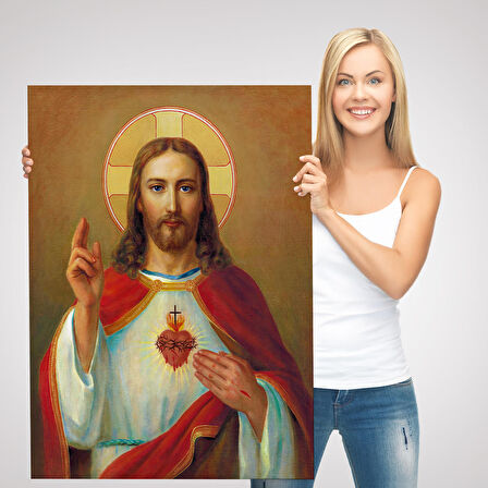 İsa'nın En Kutsal Kalbi Tablosu - The Most Sacred Heart Of Jesus-6478