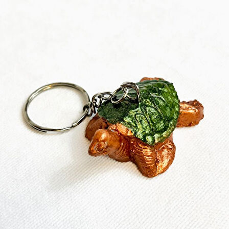 Uretti - Hülya 6683 6767 El Yapımı Şans ve Koruma Sembolü Kaplumbağa Anahtarlık