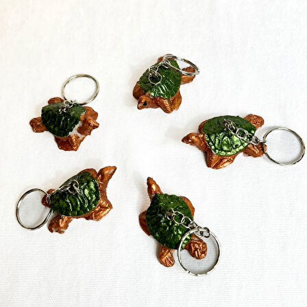 Uretti - Hülya 6683 6767 El Yapımı Şans ve Koruma Sembolü Kaplumbağa Anahtarlık