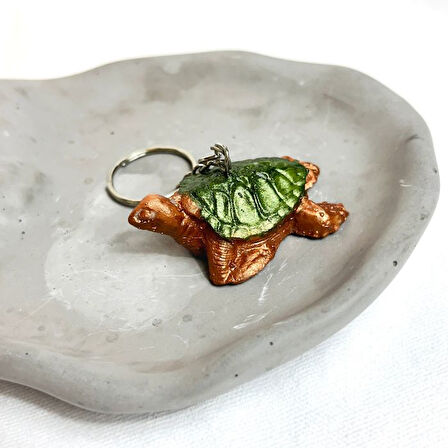 Uretti - Hülya 6683 6767 El Yapımı Şans ve Koruma Sembolü Kaplumbağa Anahtarlık