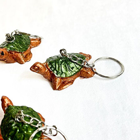 Uretti - Hülya 6683 6767 El Yapımı Şans ve Koruma Sembolü Kaplumbağa Anahtarlık