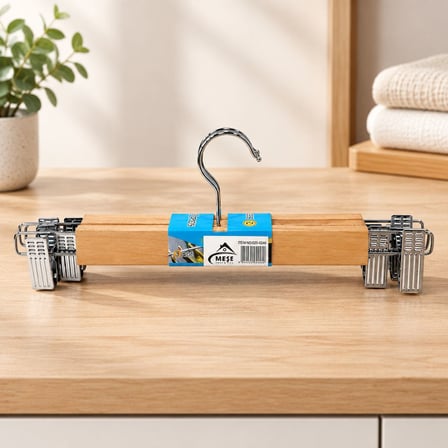 Ahşap Mandallı Etek Askısı 33 cm