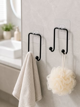 2 Adet Çok Amaçlı Yapışkanlı Askı Ev Mutfak Banyo Düzenleyici