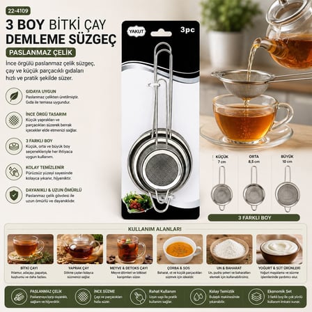 Mini Tel Süzgeç Metal Çerçeveli