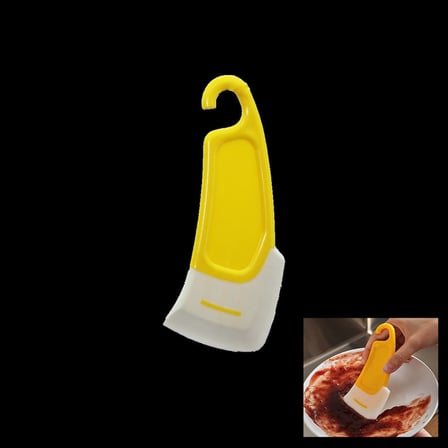 Mini Silikon Spatula - Yağ ve Leke Kazıyıcı (Plastik Saplı)