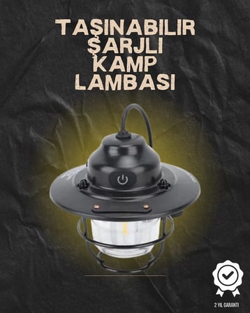Kamp Ve Bahçe İçin Retro Led Fener - Sıcak Işık, Uzun Ömürlü Batarya