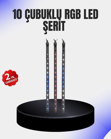 Dekoratif Led Meteor Işık 10 lu Çubuk Seti